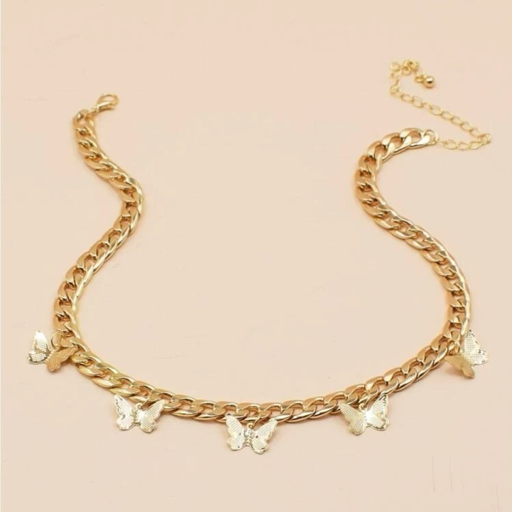 Gold 𝅺3/$30 Butterfly Charm Necklace